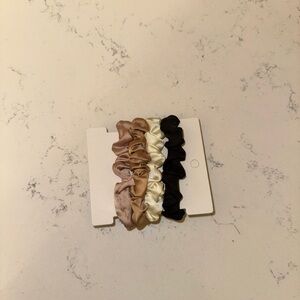 Set of (4) Satin Scrunchies in Neutral Tones